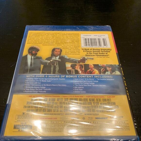 NEW Pulp Fiction Movie Blu-Ray DVD Disc Factory Sealed Director Approved Miramax - Picture 2 of 2
